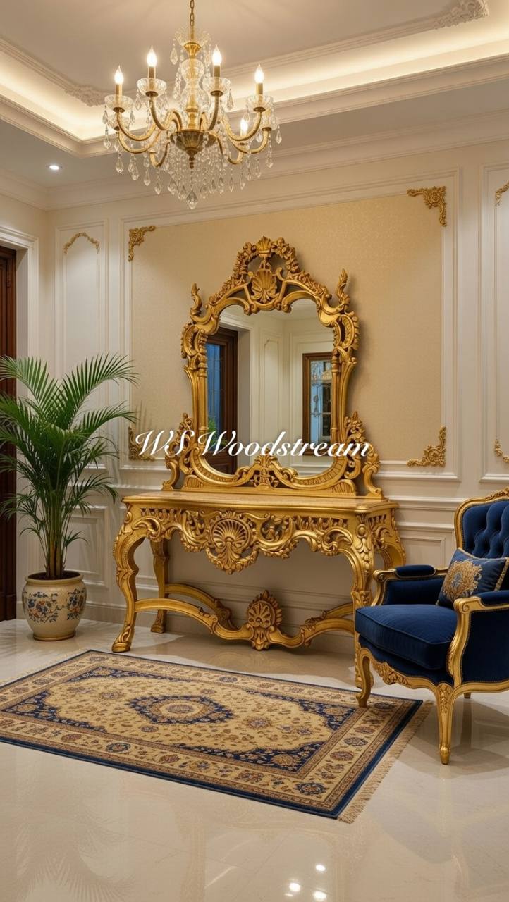 Консоль и зеркало в стиле барокко