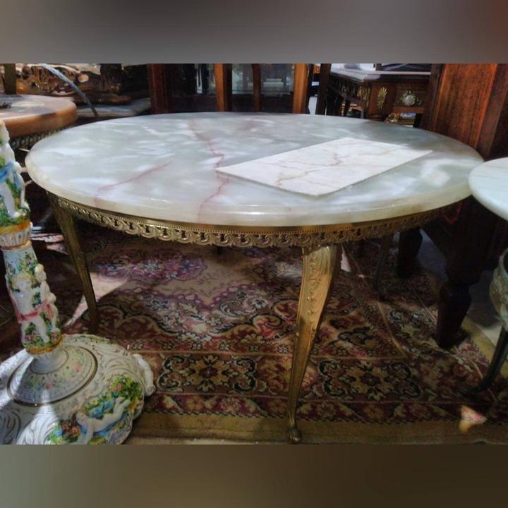 Стол винтажный из оникса