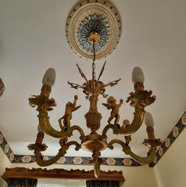 Люстра винтажная с путти