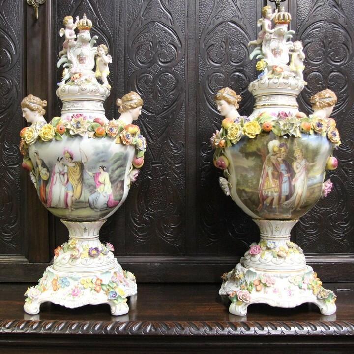 Ваза с крышкой 2 штуки винтажная