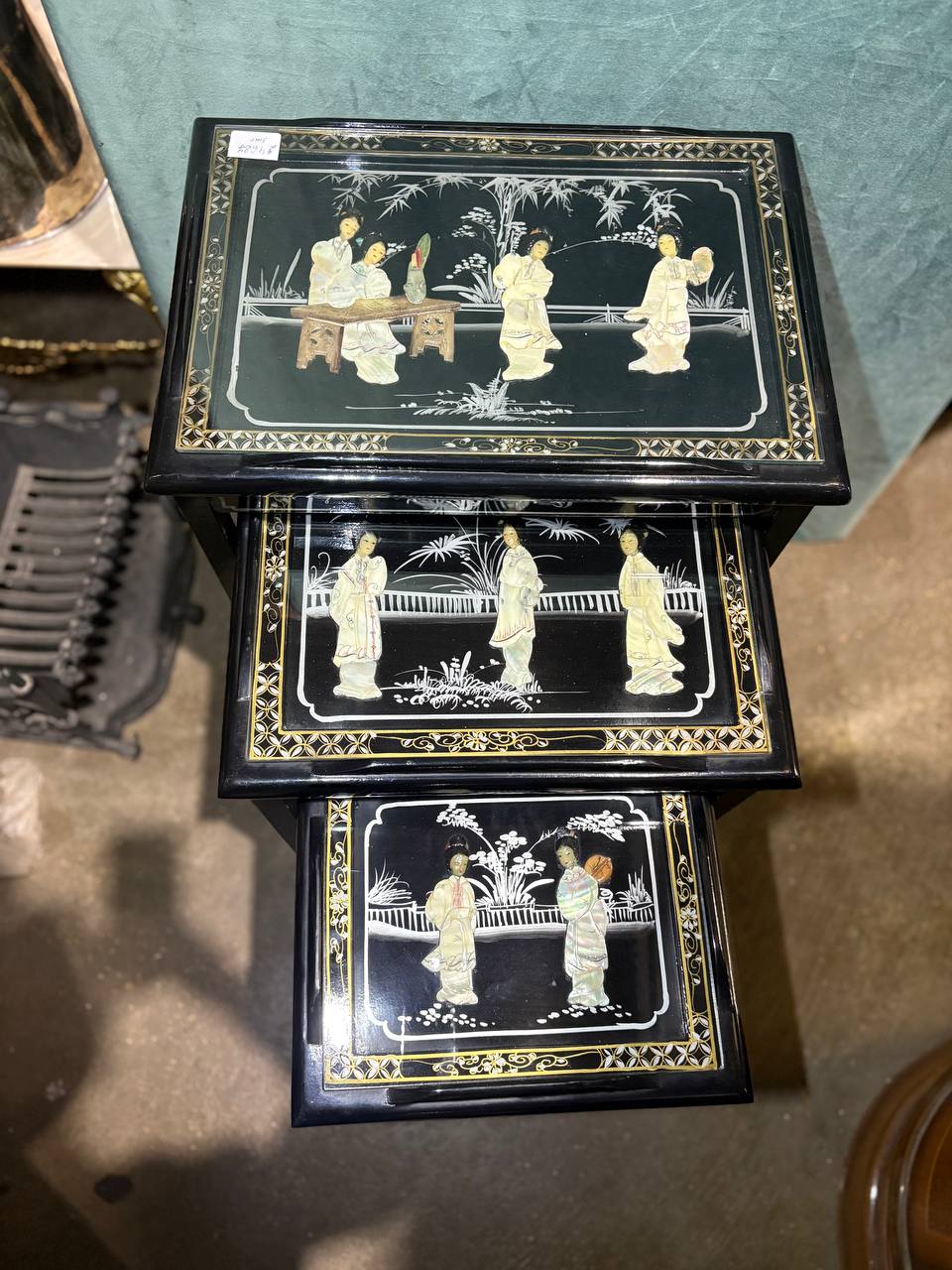 Сет: Стол/Подставка 3 штуки в стиле шинуазри