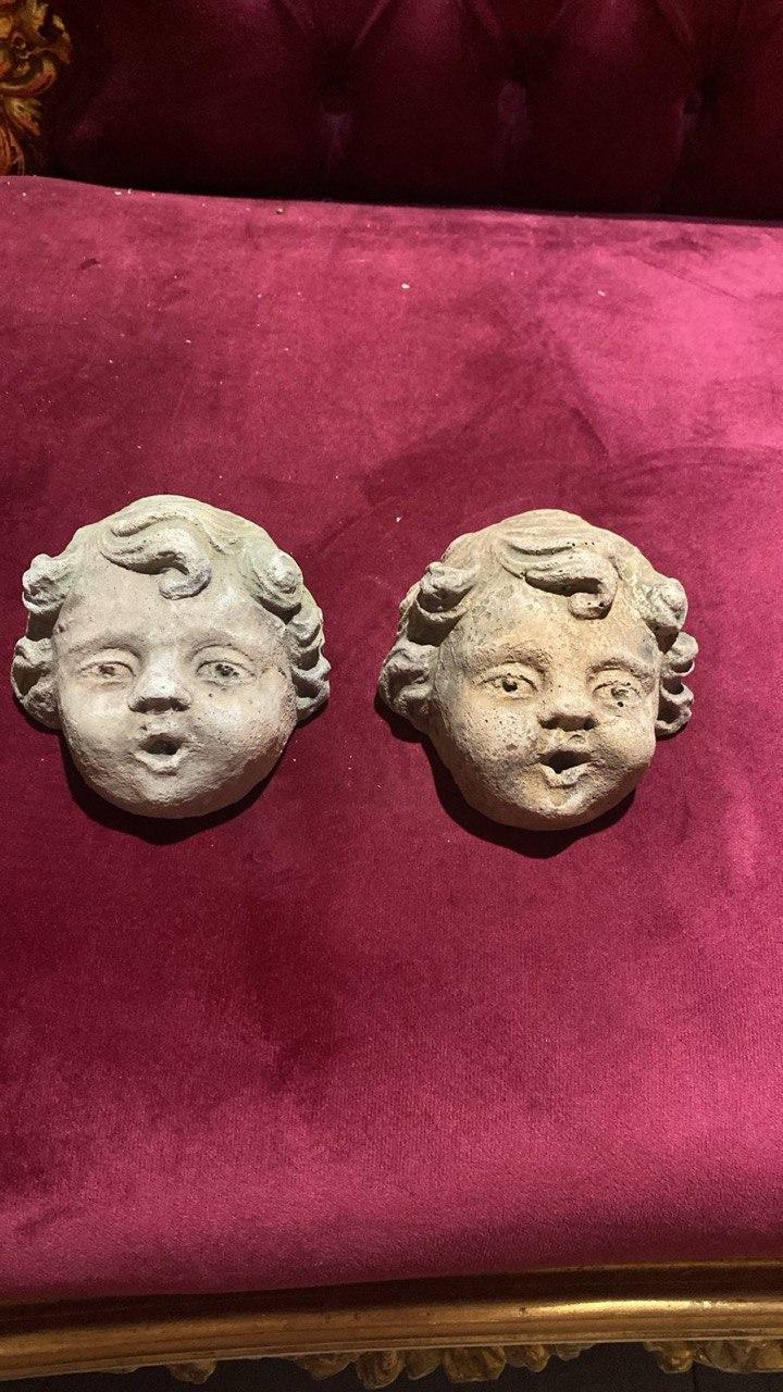 Скульптура садово-парковая голова/ребенок/ангел (2 штуки)