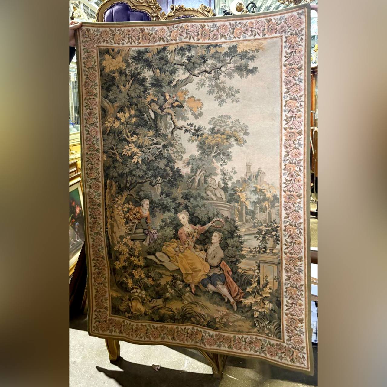 Гобелен винтажный с галантной сценой