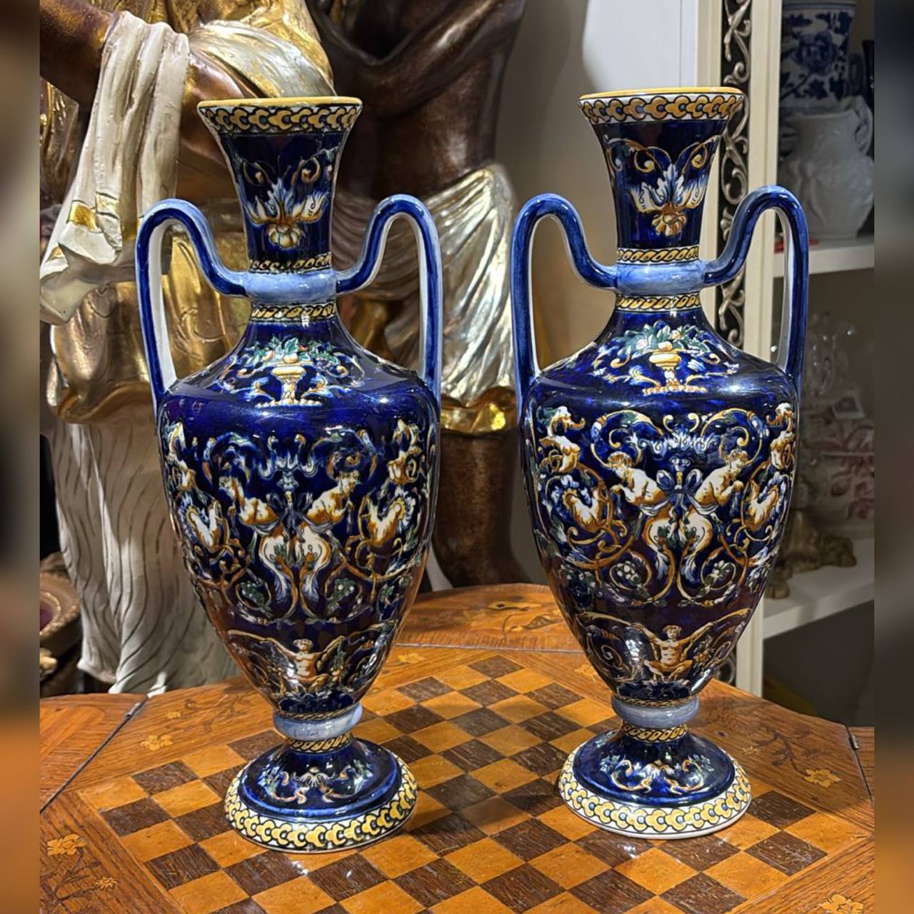 Кувшин/Ваза в стиле Gien/Гьен 2 штуки