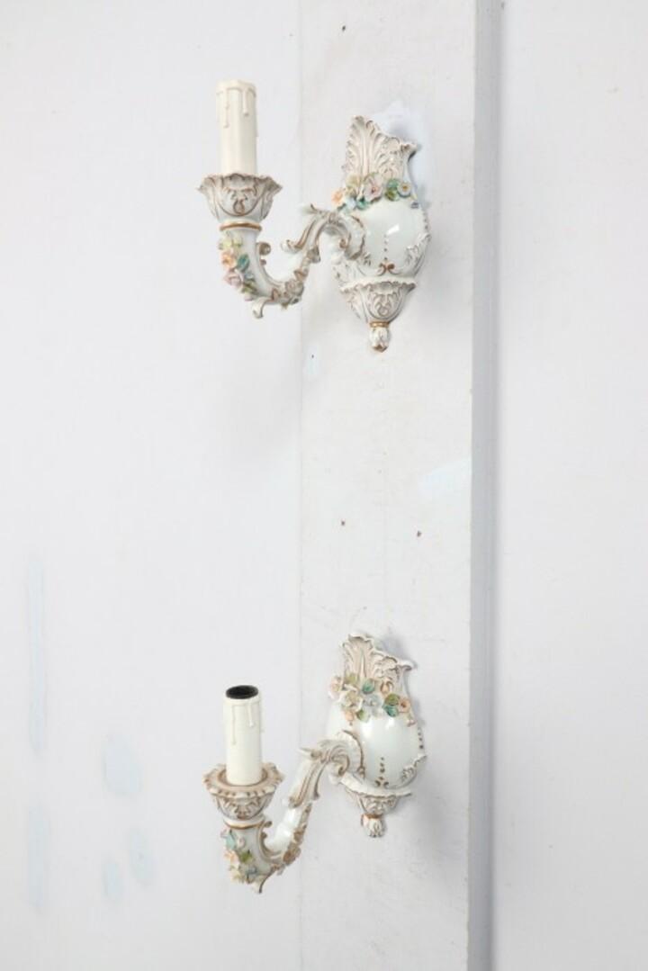 Бра 2 штуки фарфоровые в стиле рококо