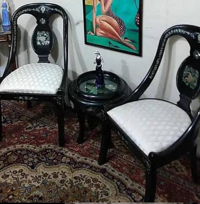 Комплект для чаепитий: Кресло 2 штуки и стол в стиле шинуазри