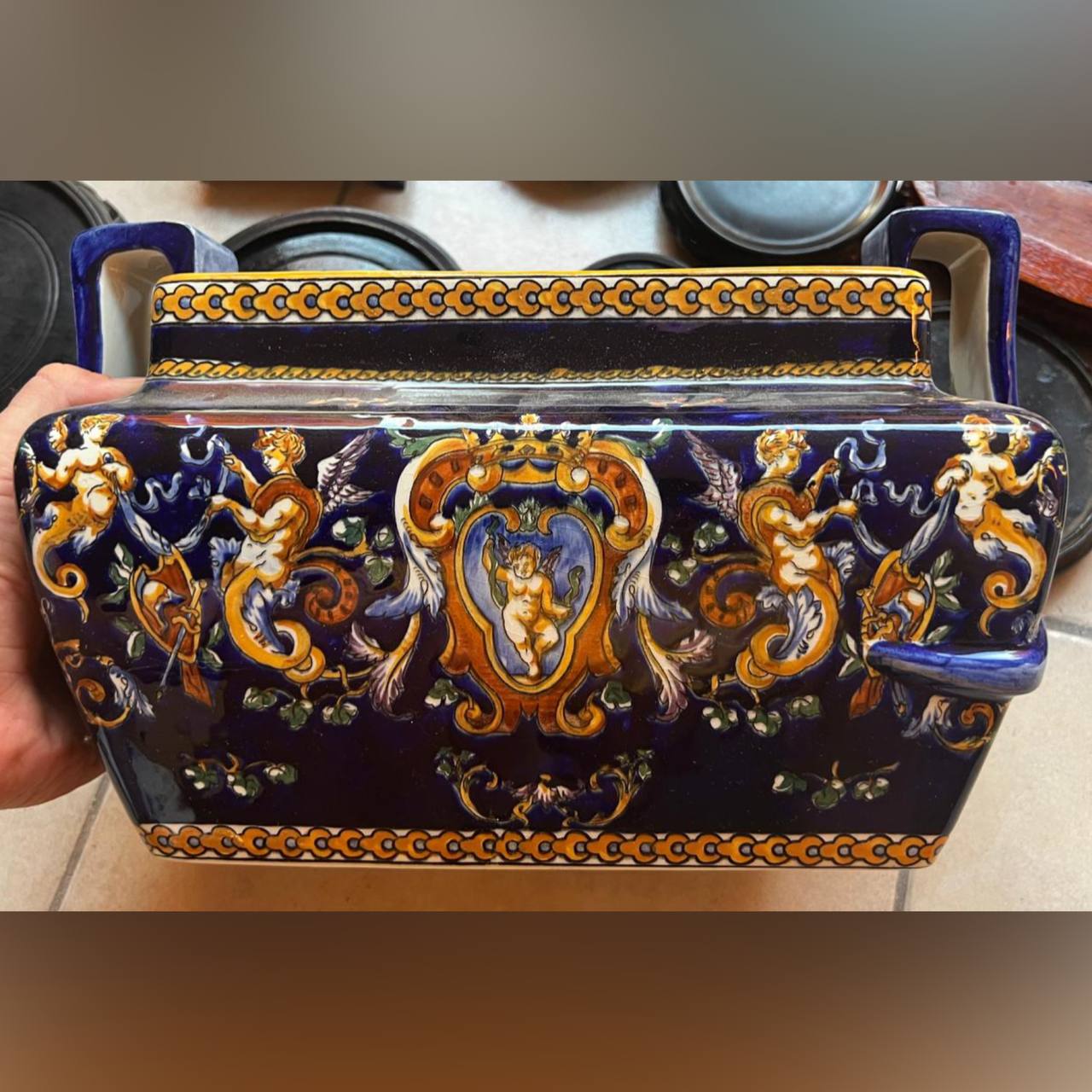 Ваза/Кашпо в стиле Gien/Гьен