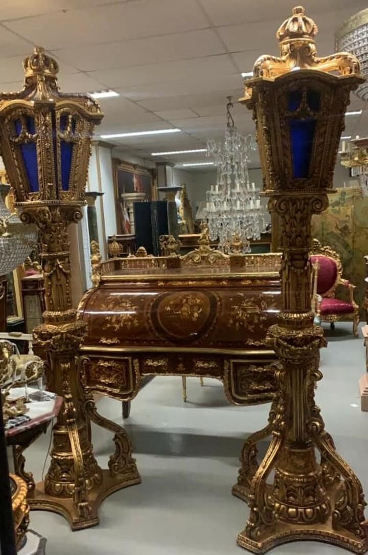 Фонарь 2 штуки напольный в стиле барокко