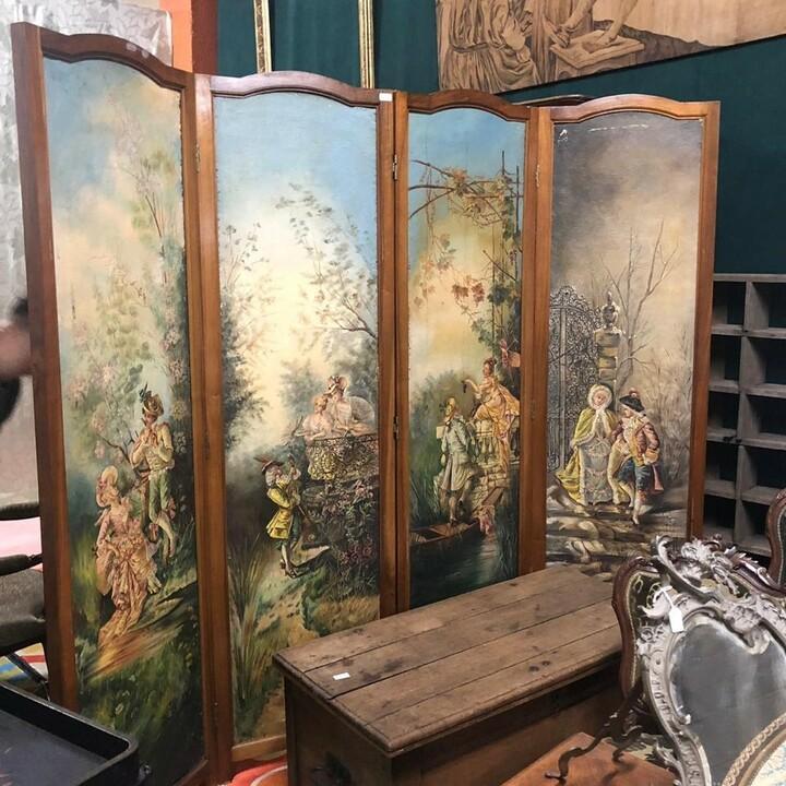 Ширма с росписью во французском стиле