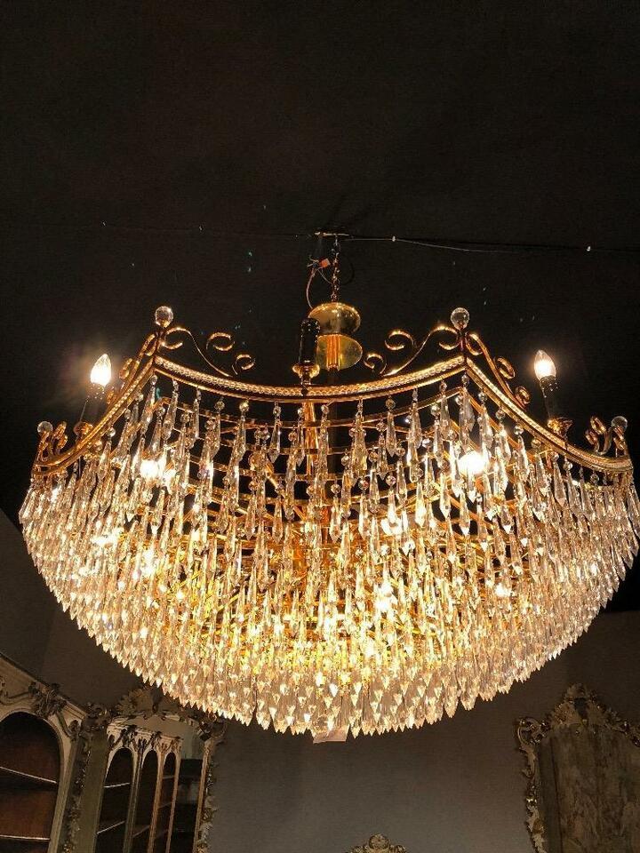 Люстра винтажная хрустальная