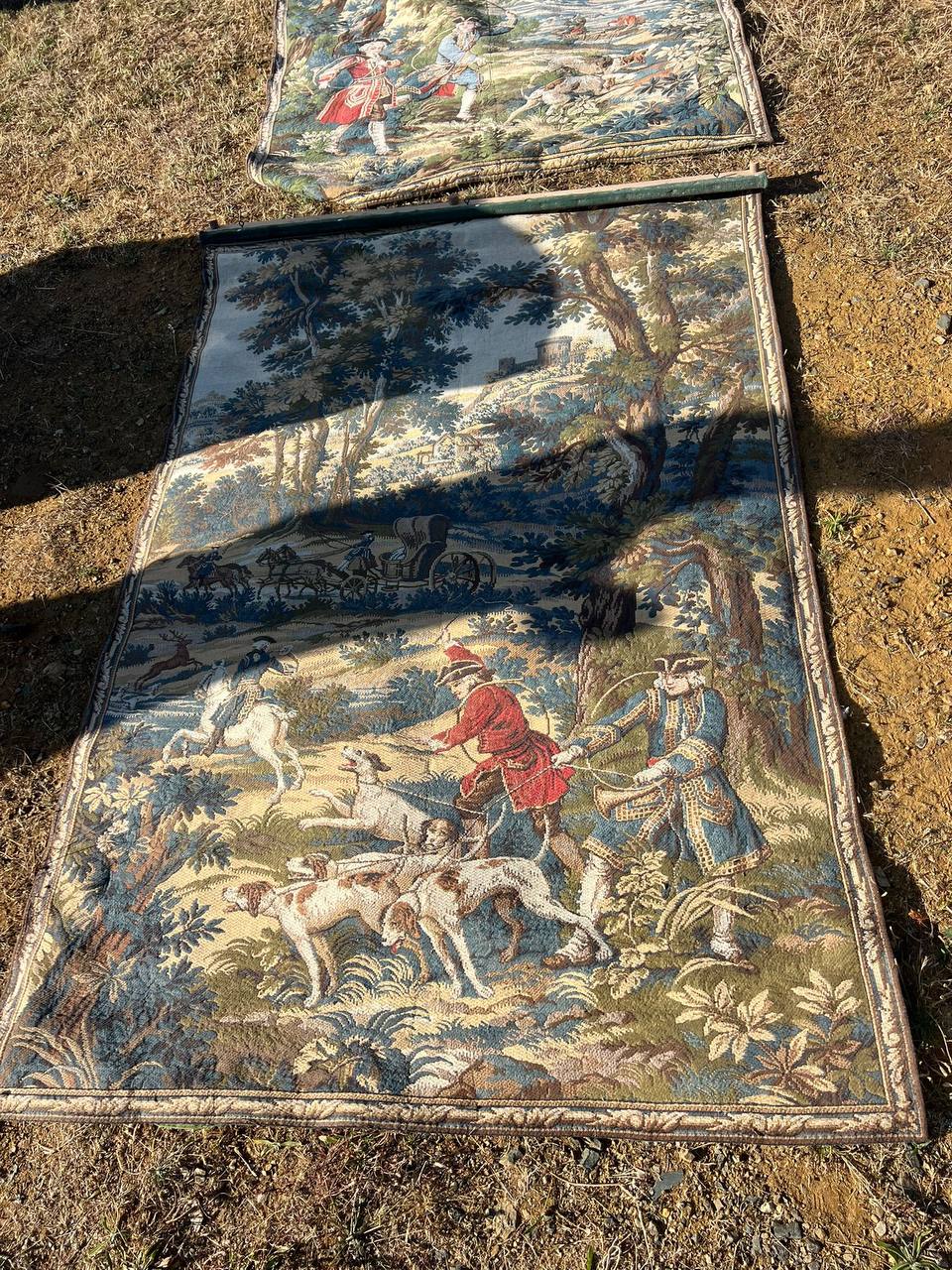 Гобелен винтажный со сценой охоты 2 штуки