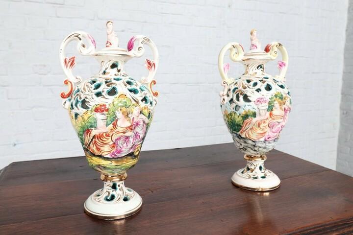 Ваза с крышкой 2 штуки Каподимонте