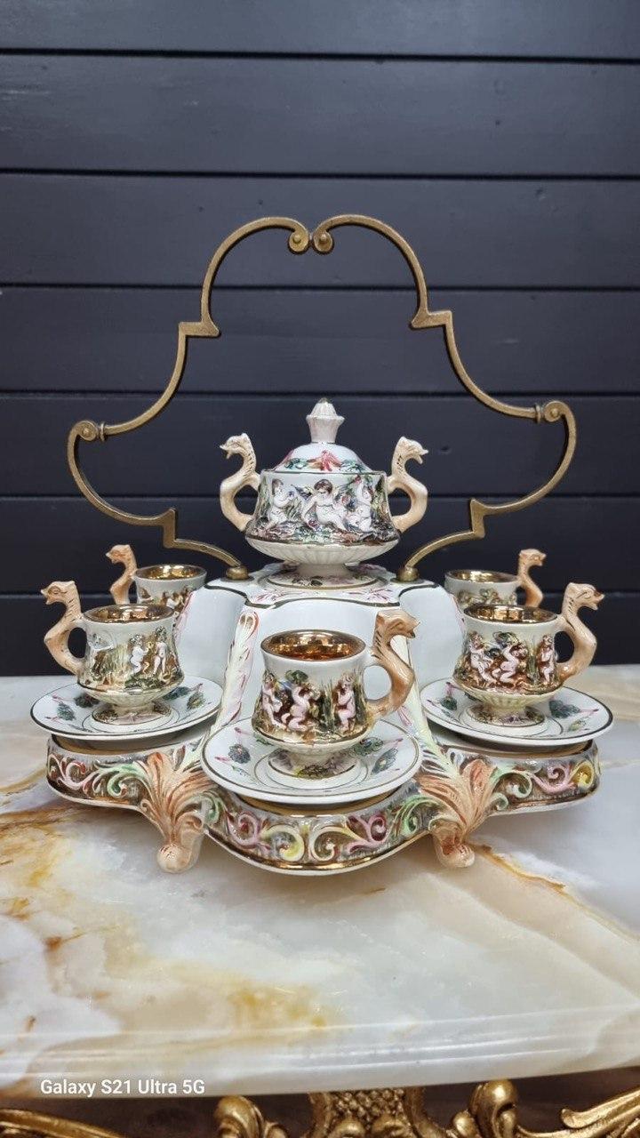 Сервиз чайный/кофейный на подставке от Каподимонте