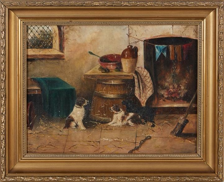 Картина "Собаки на кухне"