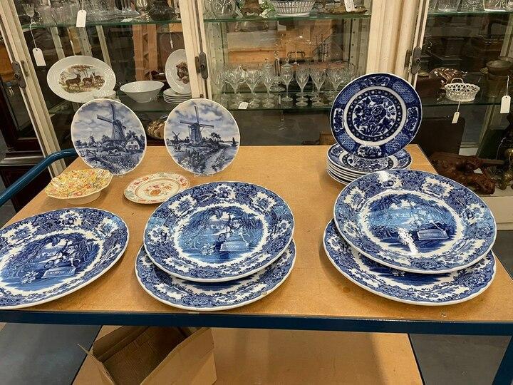 Посуда: вазы/тарелки/чаши винтажные в стиле Делф