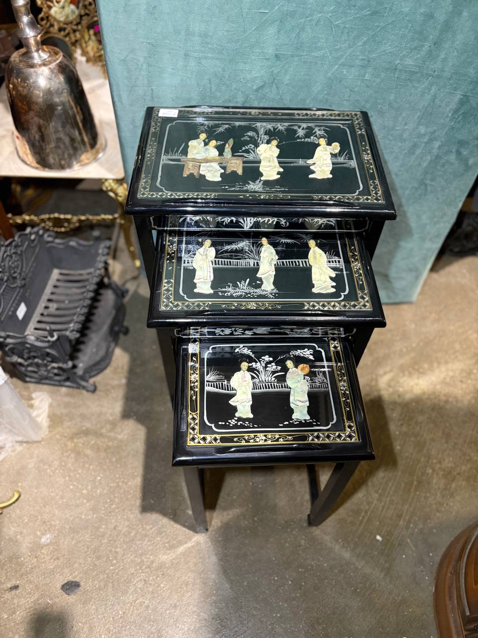 Сет: Стол/Подставка 3 штуки в стиле шинуазри