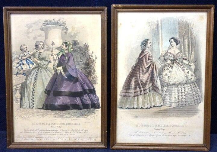 Серия гравюр Мода второй половины 19 века 